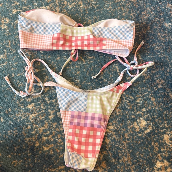 Gingham patchwork bathing suit pastels - Picture 5 of 5
